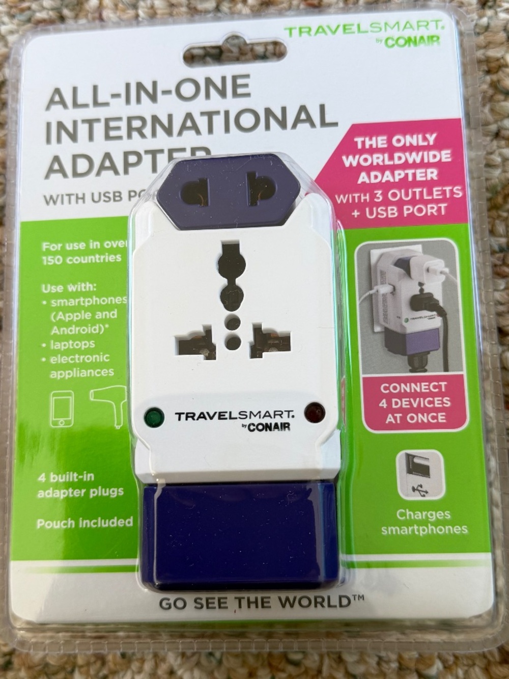 TravelSmart by Conair  ALL-IN-ONE International Adapter NEW NEVER OPENDED